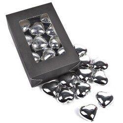 Streu-Deko -Herzen- 12er-Set 25mm silber