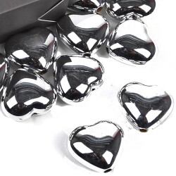 Streu-Deko -Herzen- 12er-Set 25mm silber