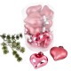 Baumkugel -Herzen- 10er-Set Glas 6cm pink