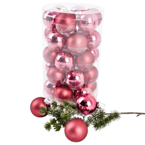 Baumkugel -Classic- 30er-Set Glas 4cm pink