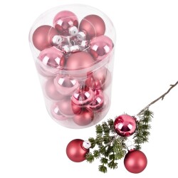 Baumkugel -Classic- 30er-Set Glas 4cm pink