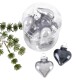 Baumkugel -Herzen- 10er-Set Glas 5cm grau
