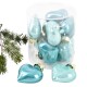 Baumkugel -Herzen- 10er-Set Glas 5cm aqua