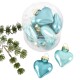 Baumkugel -Herzen- 10er-Set Glas 5cm aqua