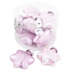 Baumkugel -Sterne- 10er-Set Glas 5cm rosa