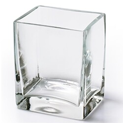 Vase -Cube Design- Glas 12x8cm klar