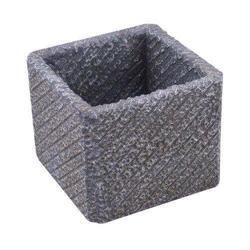 Blumentopf -Raw- Steinguss 10x12cm grau