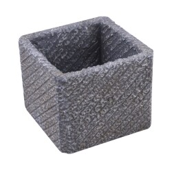 Blumentopf -Raw- Steinguss 10x12cm grau