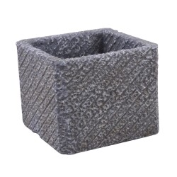 Blumentopf -Raw- Steinguss 10x12cm grau