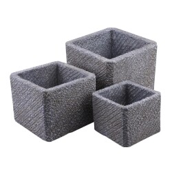 Blumentopf -Raw- Steinguss 10x12cm grau