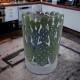 Windlicht -Kaktus- Steinguss 13cm grau-grün