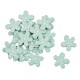 Blüten 24er-Set Streu Deko Holz 2cm aqua-blau