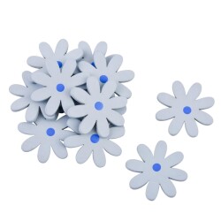 Streu-Deko -Blumen- 12er-Set Holz 3cm blau