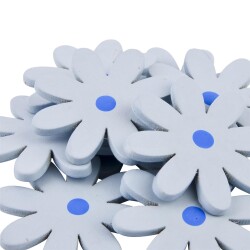 Streu-Deko -Blumen- 12er-Set Holz 3cm blau