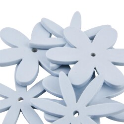 Streu-Deko -Blumen- 8er-Set Holz 4cm blau
