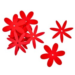 Streu-Deko -Blumen- 8er-Set Holz 4cm rot