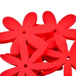 Streu-Deko -Blumen- 8er-Set Holz 4cm rot