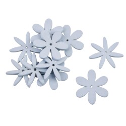 Streu-Deko -Blumen- 10er-Set Holz 2cm hellblau
