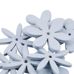 Streu-Deko -Blumen- 10er-Set Holz 2cm hellblau