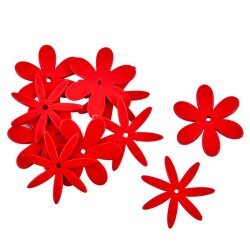 Streu-Deko -Blumen- 10er-Set Holz 2cm rot
