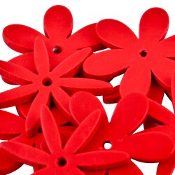Streu-Deko -Blumen- 10er-Set Holz 2cm rot