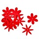 Streu-Deko -Blumen- 10er-Set Holz 2cm rot