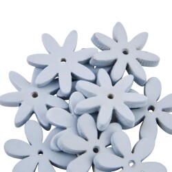 Streu-Deko -Blumen- 12er-Set Holz 2cm blau