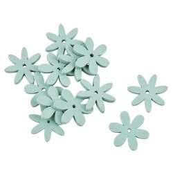 Streu-Deko -Blumen- 12er-Set Holz 2cm aqua
