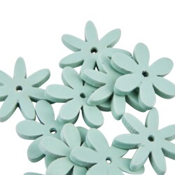 Streu-Deko -Blumen- 12er-Set Holz 2cm aqua