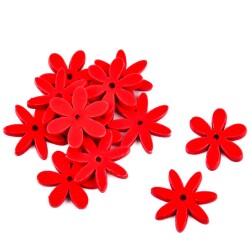 Streu-Deko -Blumen- 12er-Set Holz 2cm rot