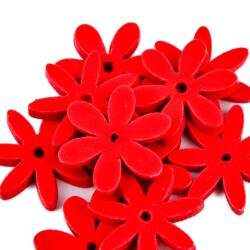 Streu-Deko -Blumen- 12er-Set Holz 2cm rot