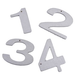 Zahlen -1234- 4er-Set Holz 5cm silber