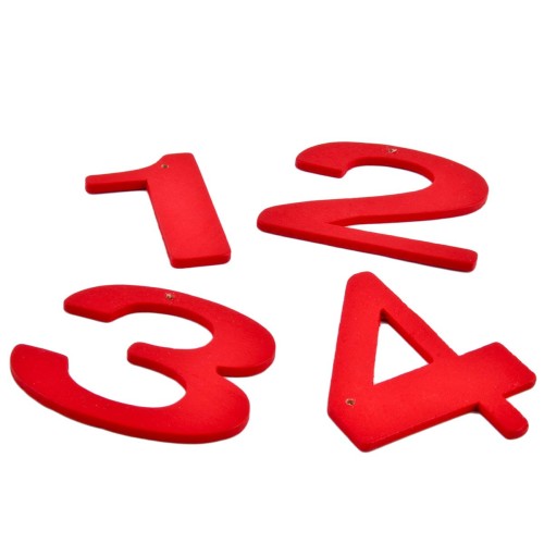 Zahlen -1234- 4er-Set Holz 5cm rot