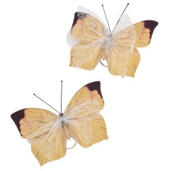 Schmetterlinge 2er-Set Deko 6x4cm gelb