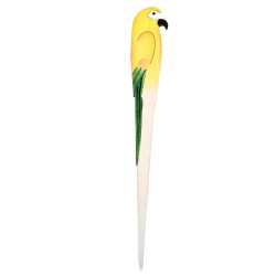 Deko-Stecker -Papagei- Holz 36cm gelb-grün