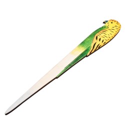 Deko-Stecker -Papagei- Holz 28cm gelb-grün