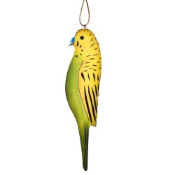 Papagei Vogel Deko-Anhänger Holz 20cm gelb-grün