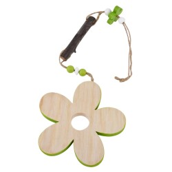 Blüte Deko Anhänger Holz 40cm natur-grün
