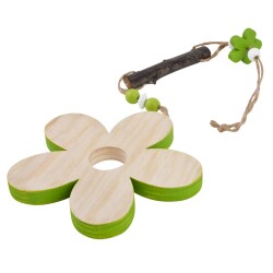 Blüte Deko Anhänger Holz 40cm natur-grün