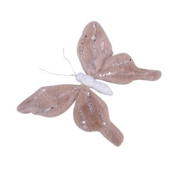 Schmetterling Deko-Clip Stoff 20x20cm braun