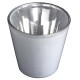 Teelichthalter -Simple Design- Glas 7x6cm weiss-silber