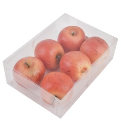 Apfel Deko 6er Box Kunststoff 6cm orange