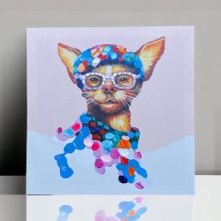 Kunstdruck -Pop Dog Charly- 40x40cm bunt