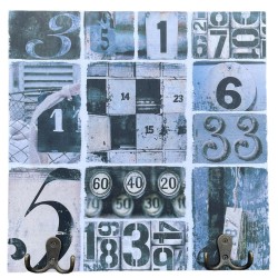 Wandbild Haken -Numbers- 30x30cm grau