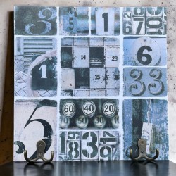 Wandbild -Numbers- Garderobe 30x30cm grau