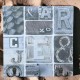 Wandbild -Letters- Garderobe 30x30cm grau