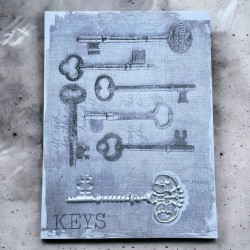 Wandbild 3D -Keys Art- 40x30cm grau