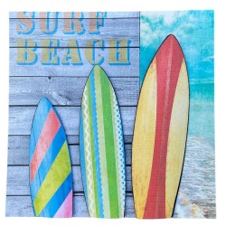 Wandbild 3D -Surf Beach- 2ass 50x50cm bunt