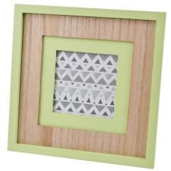 Bilderrahmen Vintage Design Holz 22x22cm natur grün