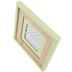 Bilderrahmen Vintage Design Holz 22x22cm natur grün